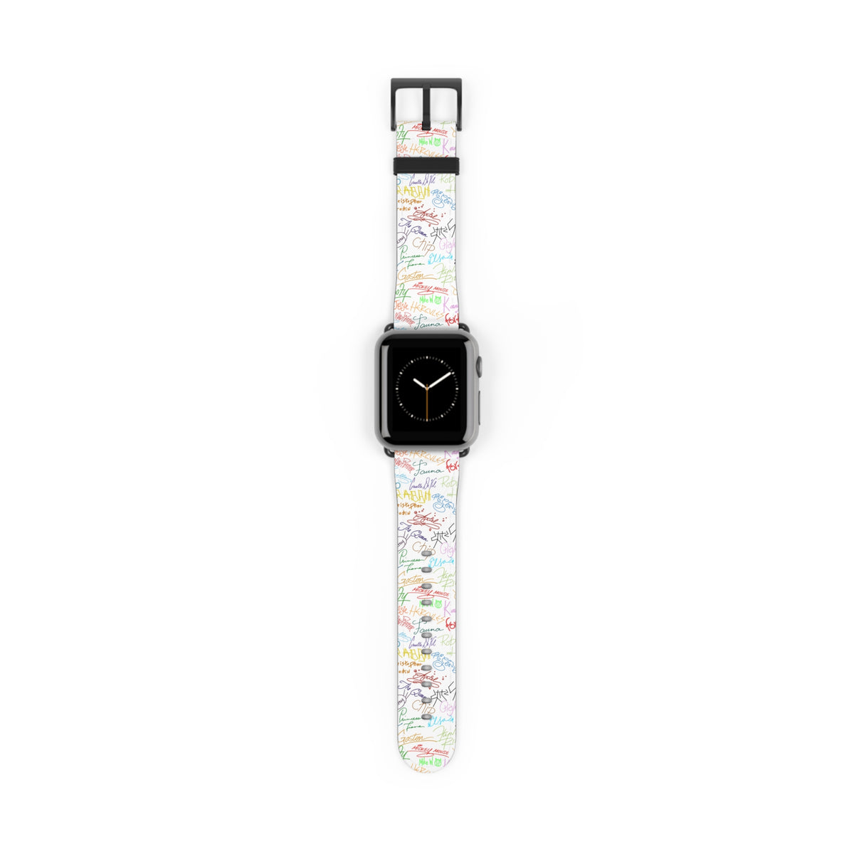 Character Autographs on White Whimsical Watch Band - Apple
