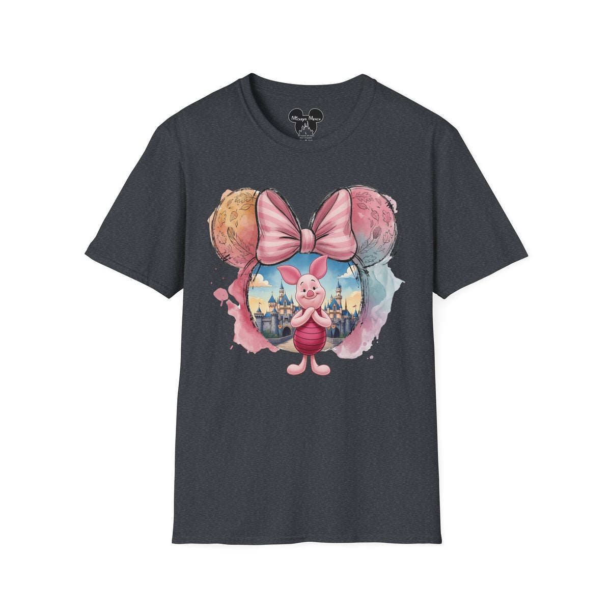 Winnie the Pooh - Piglet's Pink Striped Vignette Unisex Graphic Tee