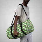 Green Checkerboard Goofy Travel Duffel Bag