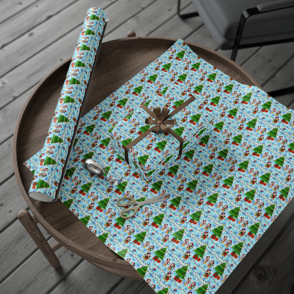 Christmas Candy Cane Wishes Wrapping Paper Roll