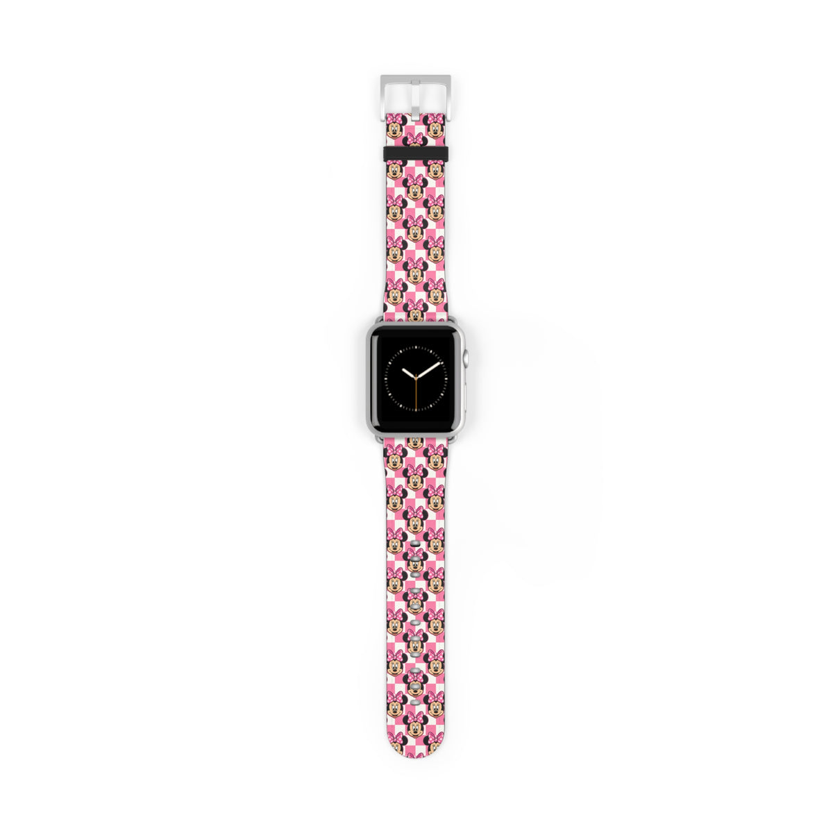 Pink Checkerboard Minnie Whimsical Watch Band - Apple