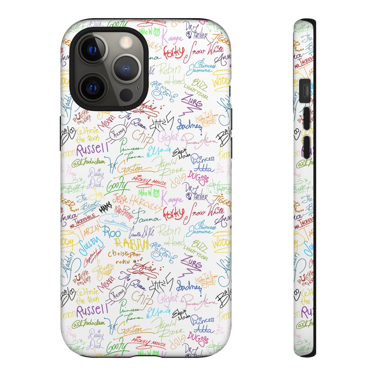 Character Autographs on White Resort Ready Cell Phone Tech Case
