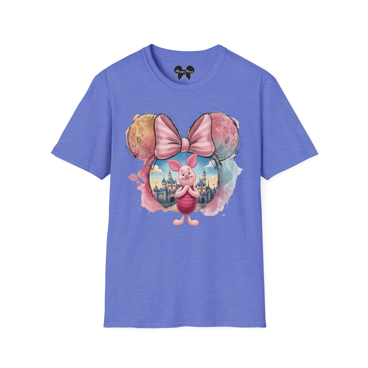 Winnie the Pooh - Piglet's Pink Striped Vignette Unisex Graphic Tee