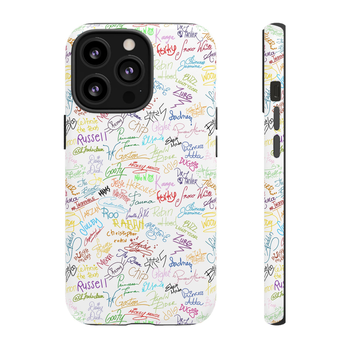 Character Autographs on White Resort Ready Cell Phone Tech Case
