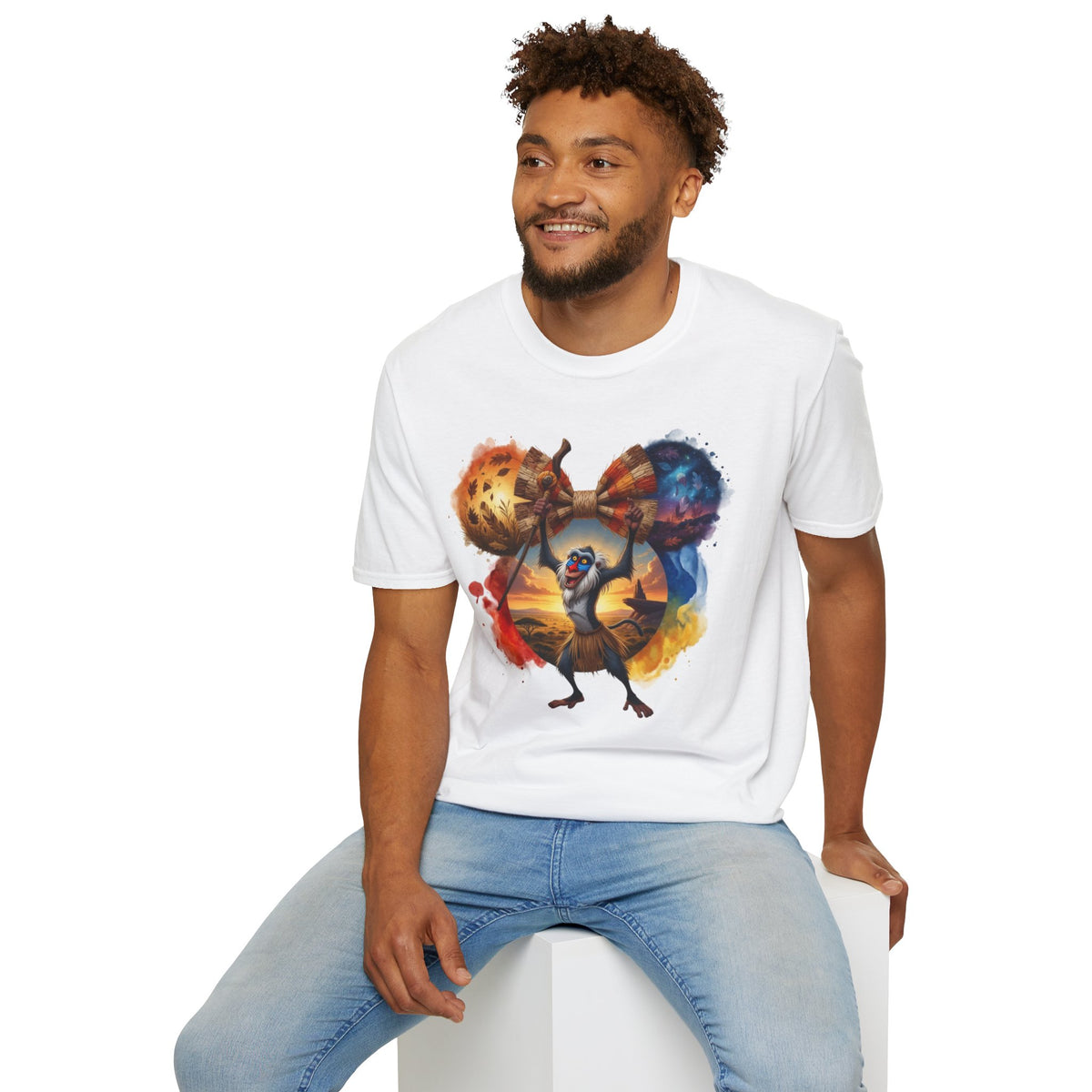 Lion King - Rafiki's Straw Savannah Vignette Unisex Graphic Tee