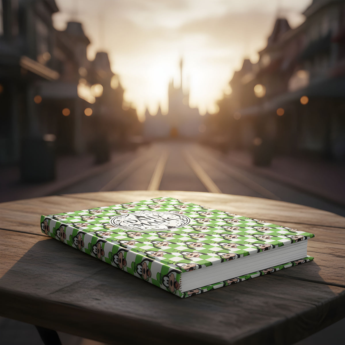 Green Checkerboard Goofy Daily Magic Matte Hardcover Journal