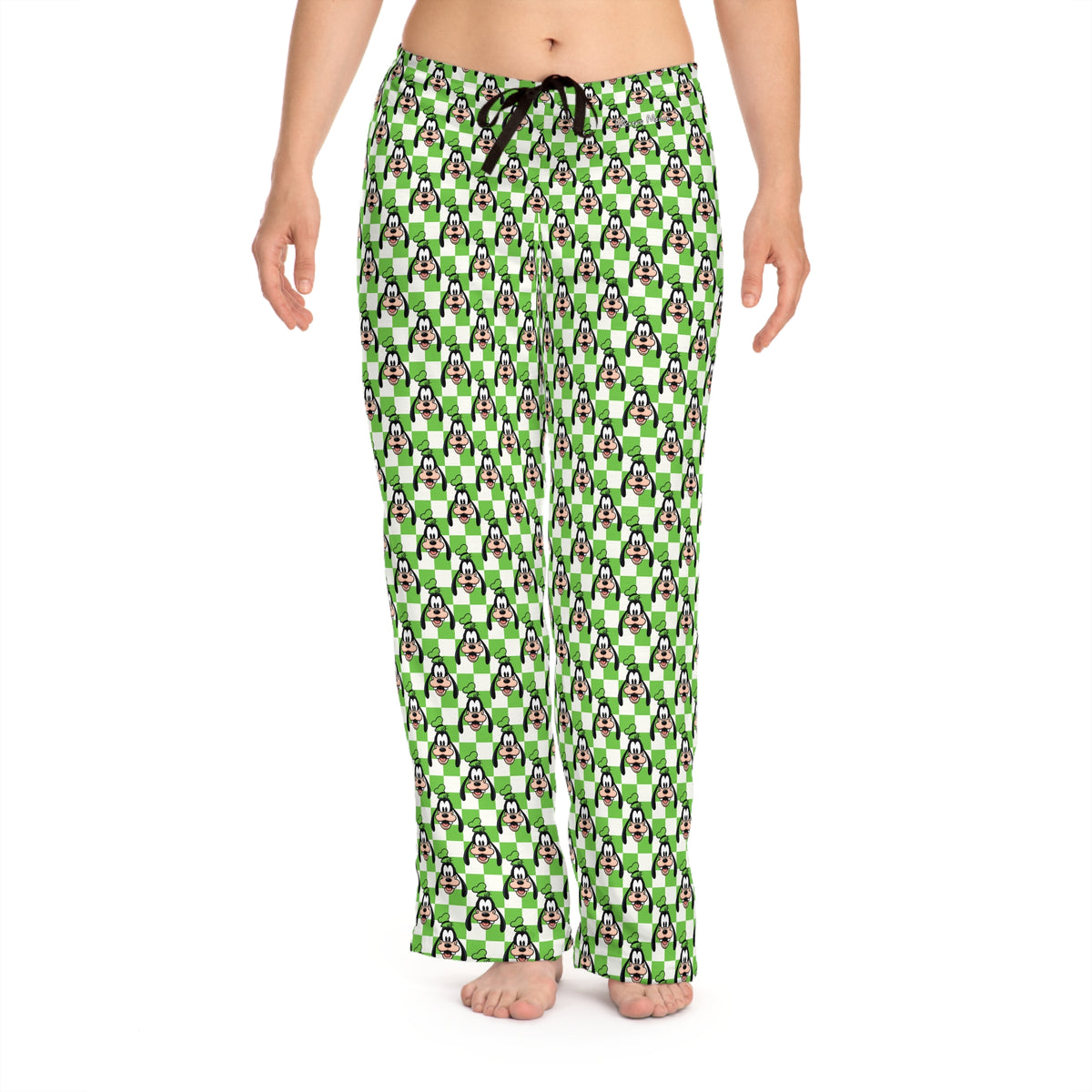 Green Checkerboard Goofy Women's Pajama Pants