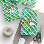 Teal Checkerboard Pluto Wrapping Paper Roll