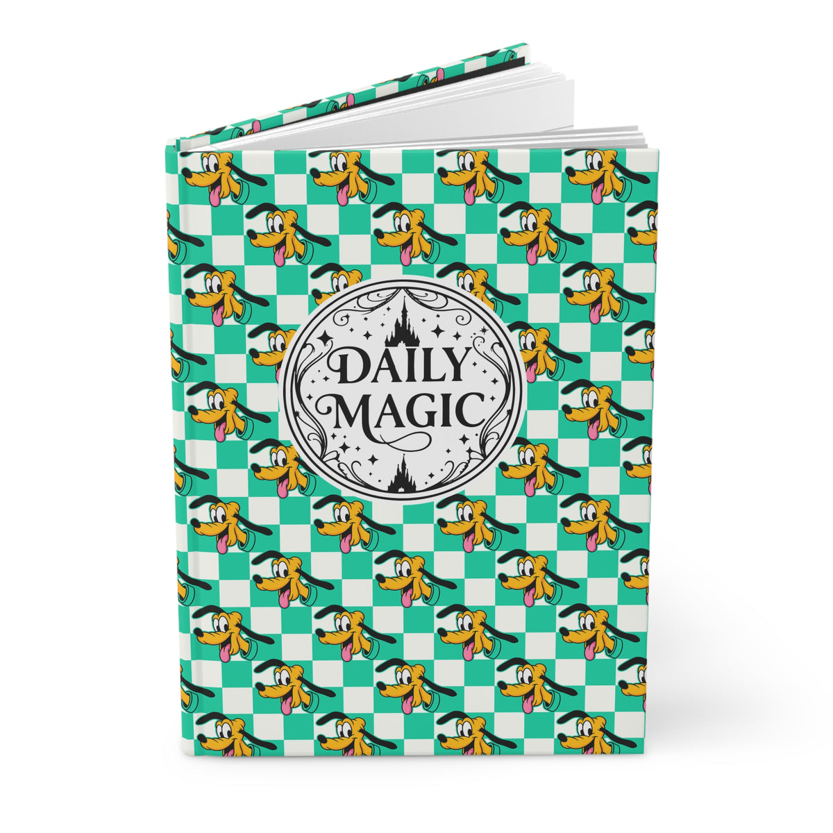 Teal Checkerboard Pluto Daily Magic Matte Hardcover Journal