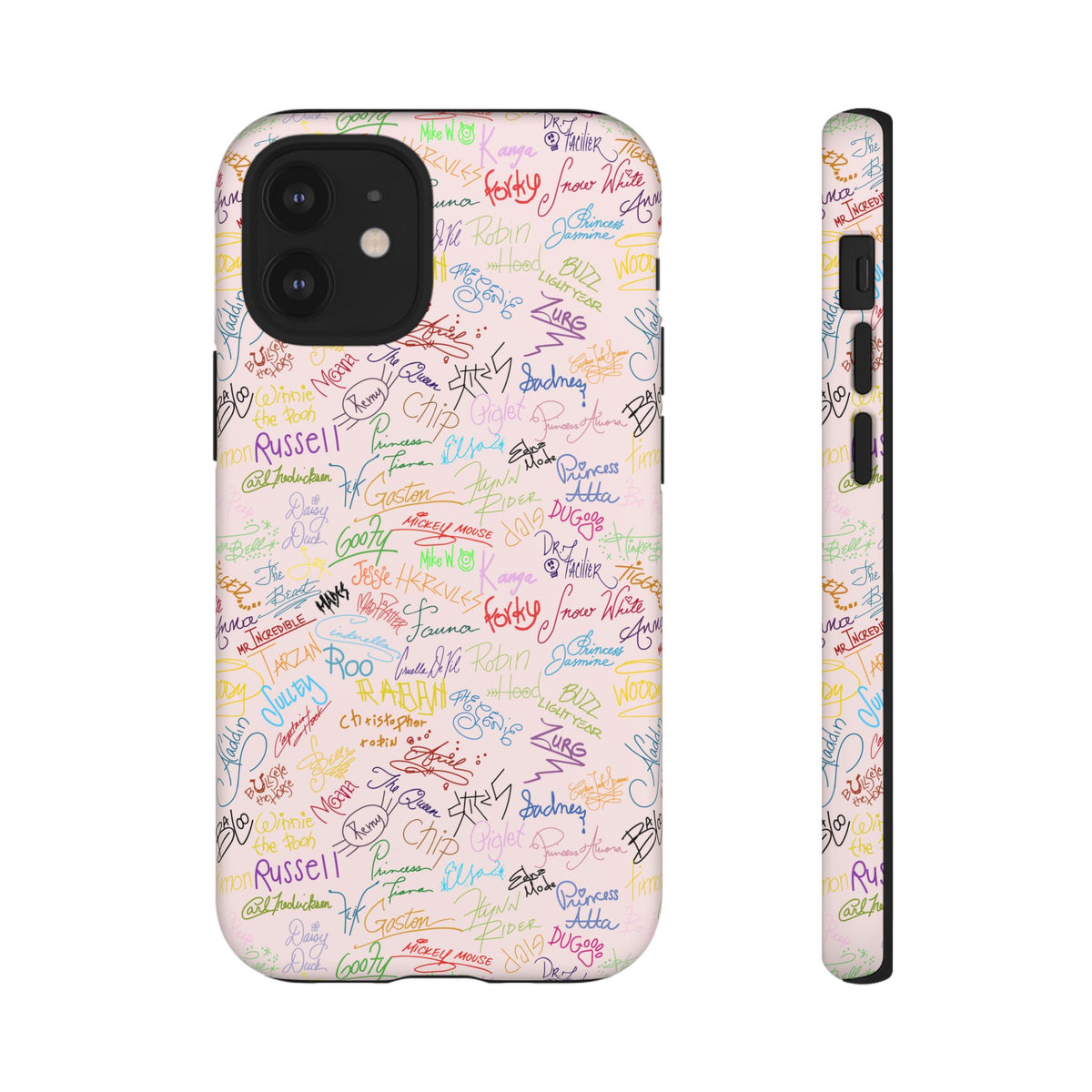 Character Autographs on Pink Resort Ready Cell Phone Tech Case
