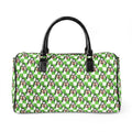 Green Checkerboard Goofy PU Leather Travel Bag