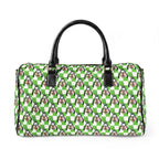 Green Checkerboard Goofy PU Leather Travel Bag
