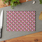 Pink Checkerboard Minnie Glass Cutting Board