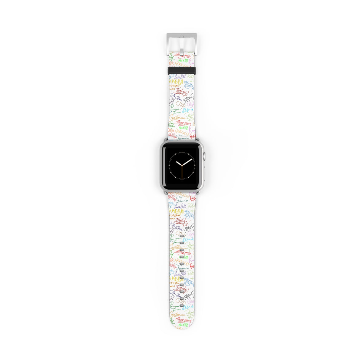Character Autographs on White Whimsical Watch Band - Apple
