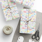 Character Autographs on White Wrapping Paper Roll