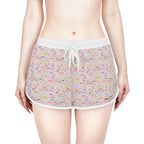 Character Autographs on Pink Relaxed Dolphin Shorts