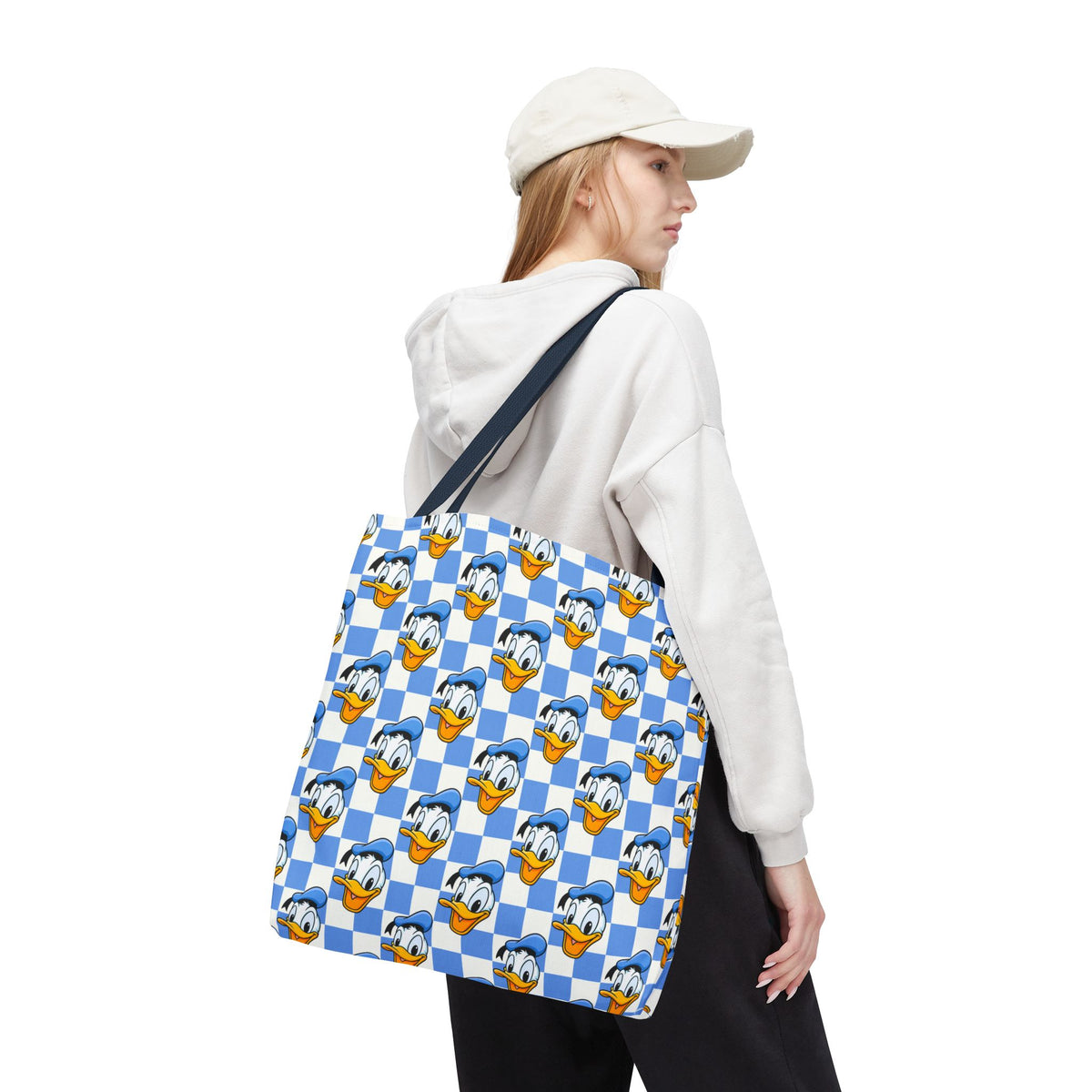 Blue Checkerboard Donald Tote Bag