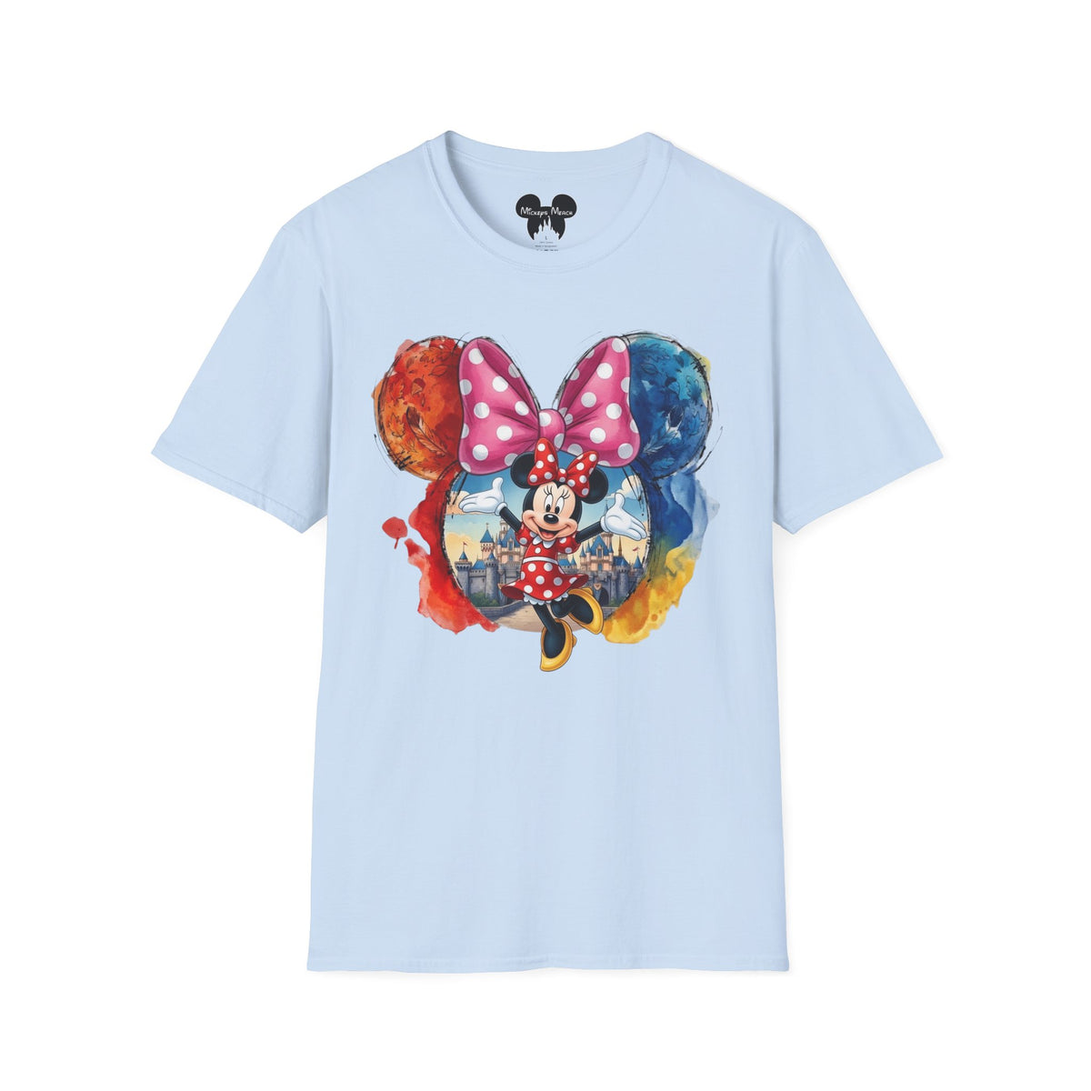 Sensational Six - Minnie's Pink Polka Dot Castle Vignette Unisex Graphic Tee