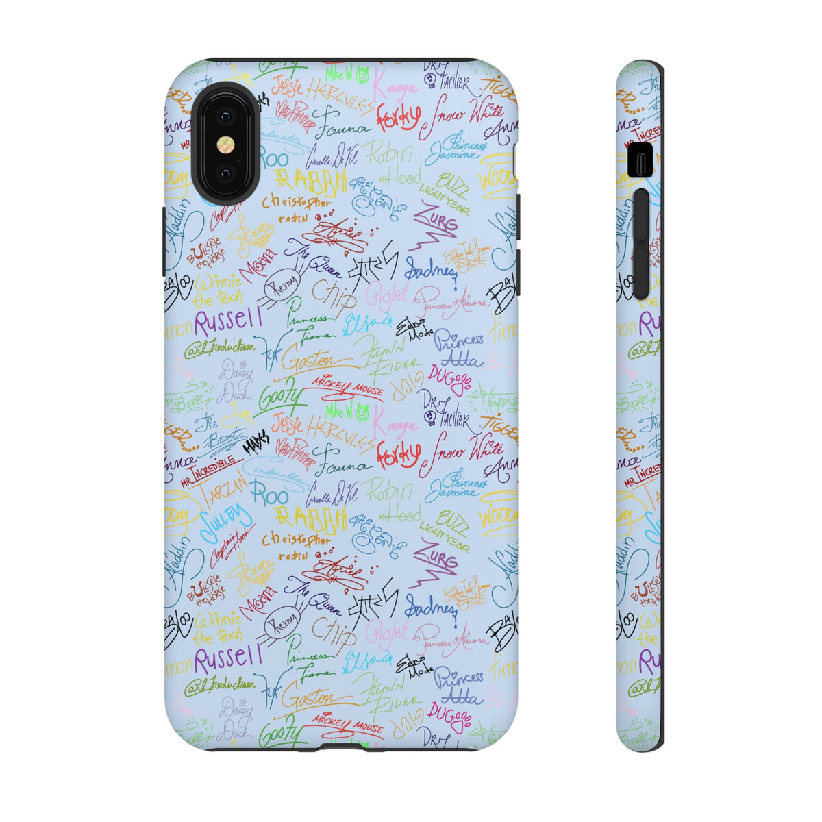 Character Autographs on Blue Resort Ready Cell Phone Tech Case