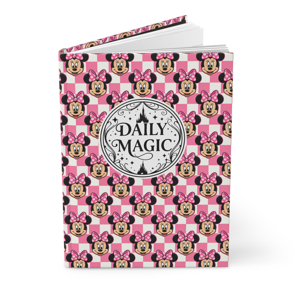 Pink Checkerboard Minnie Daily Magic Matte Hardcover Journal