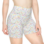 Character Autographs on White Bike Shorts