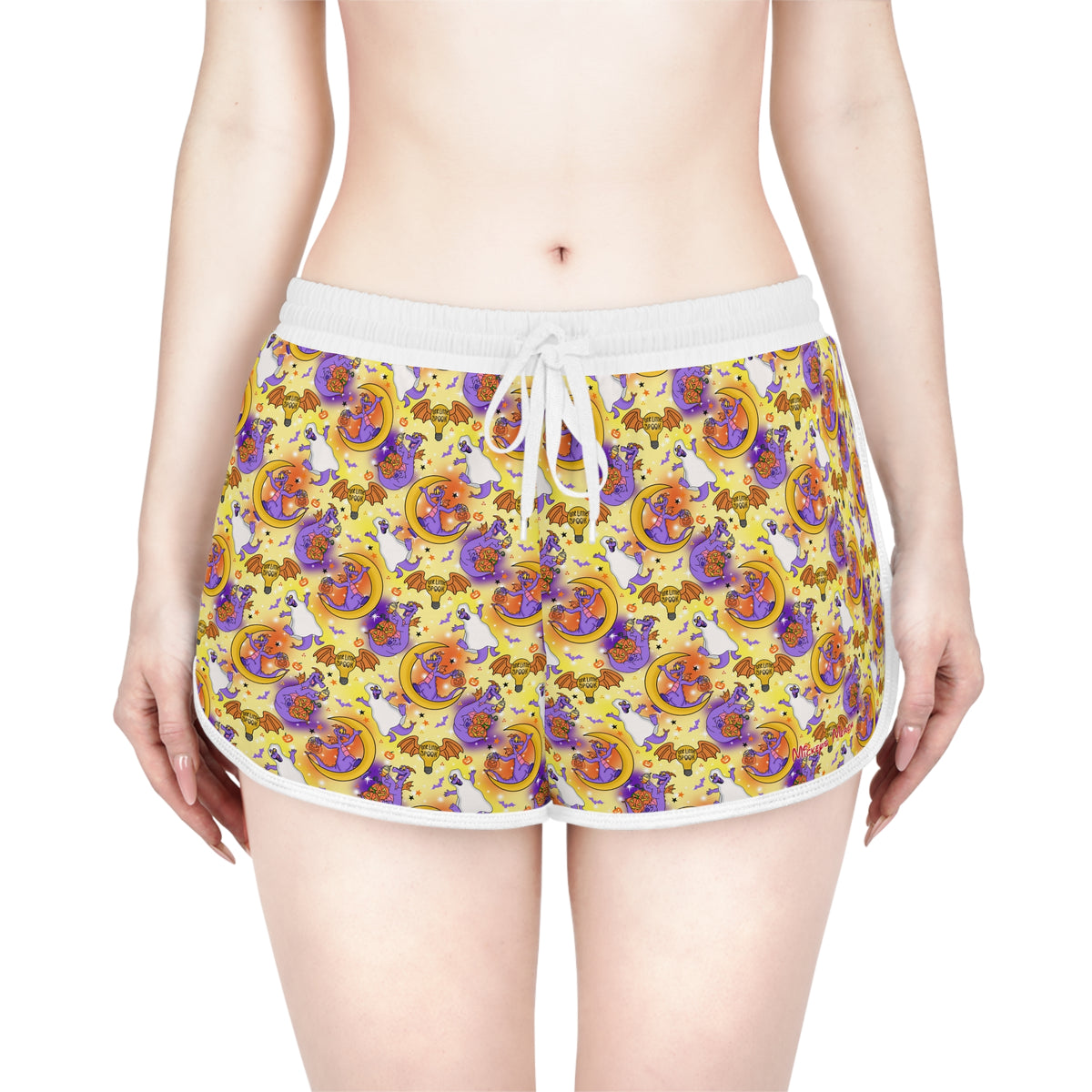 Figment on the Moon Yellow Relaxed Dolphin Shorts
