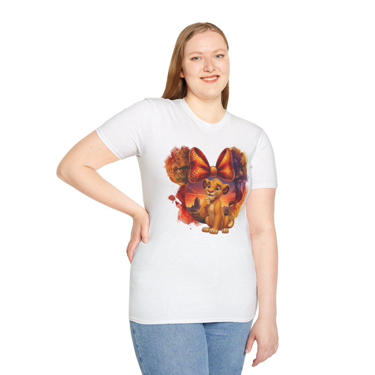 Lion King - Simba's Curious Sunset Tribal Vignette Unisex Graphic Tee