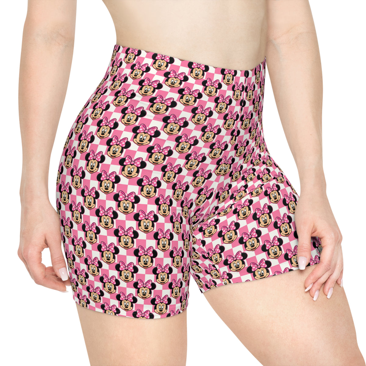 Pink Checkerboard Minnie Bike Shorts