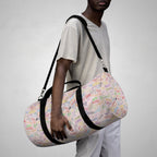 Character Autographs on Pink Travel Duffel Bag