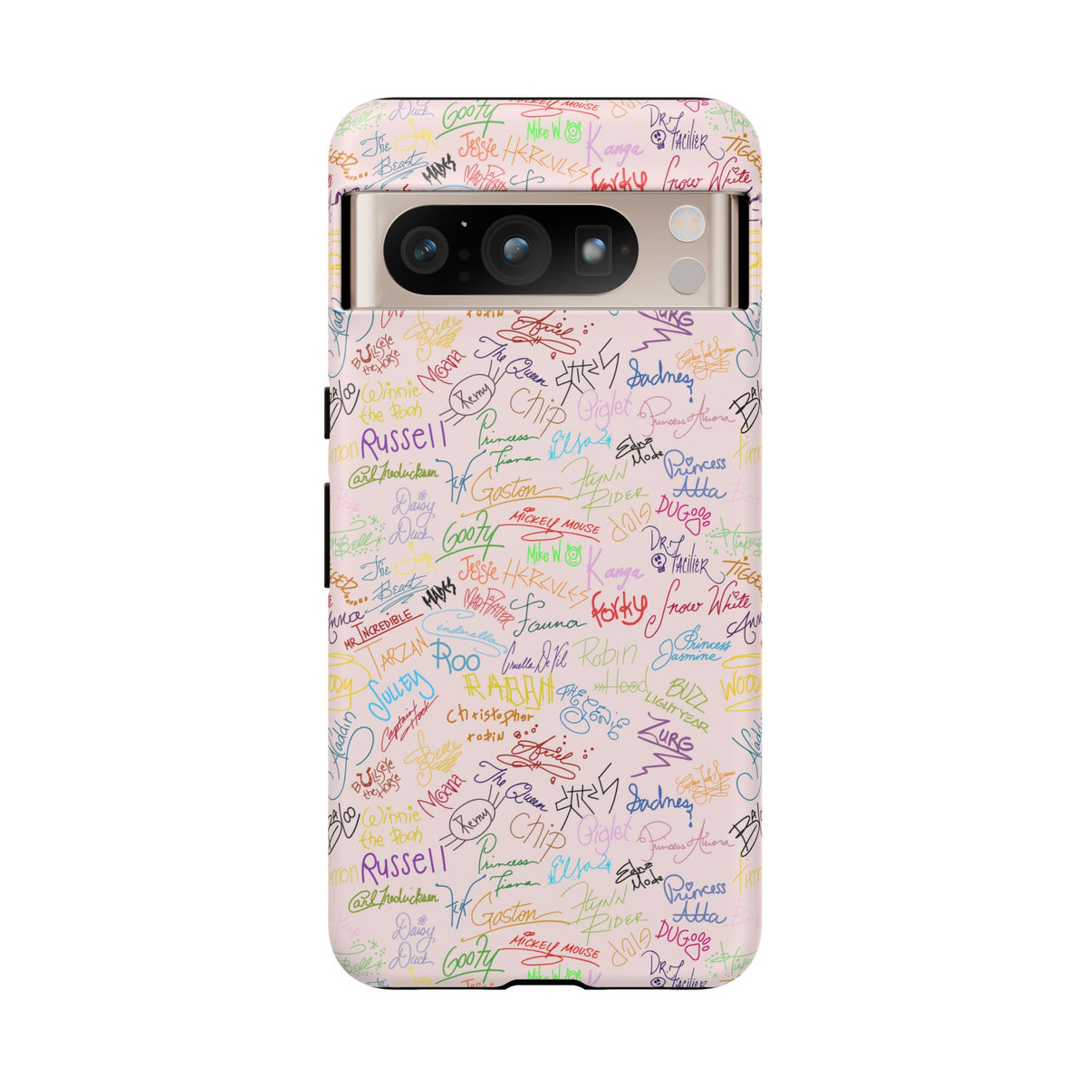 Character Autographs on Pink Resort Ready Cell Phone Tech Case