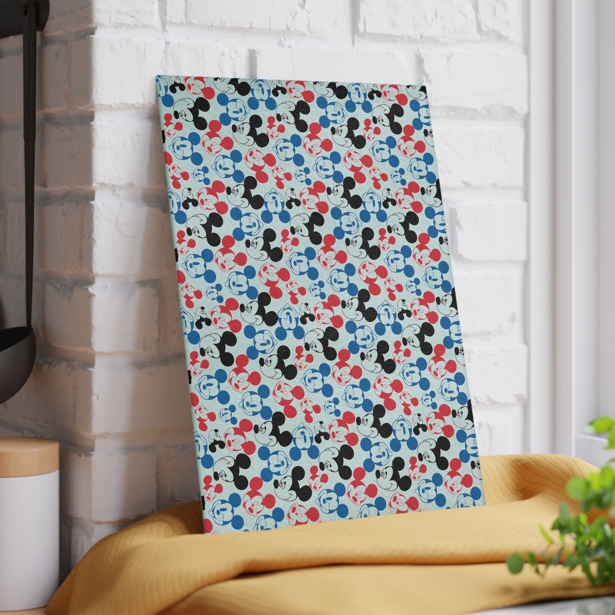 Emoji Mickey Glass Cutting Board