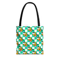 Teal Checkerboard Pluto Tote Bag
