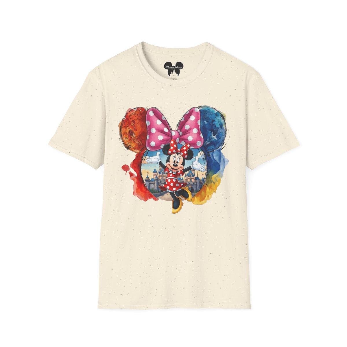 Sensational Six - Minnie's Pink Polka Dot Castle Vignette Unisex Graphic Tee