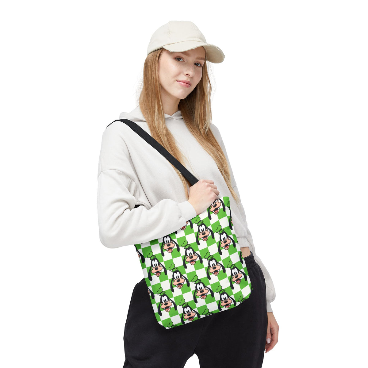 Green Checkerboard Goofy Tote Bag