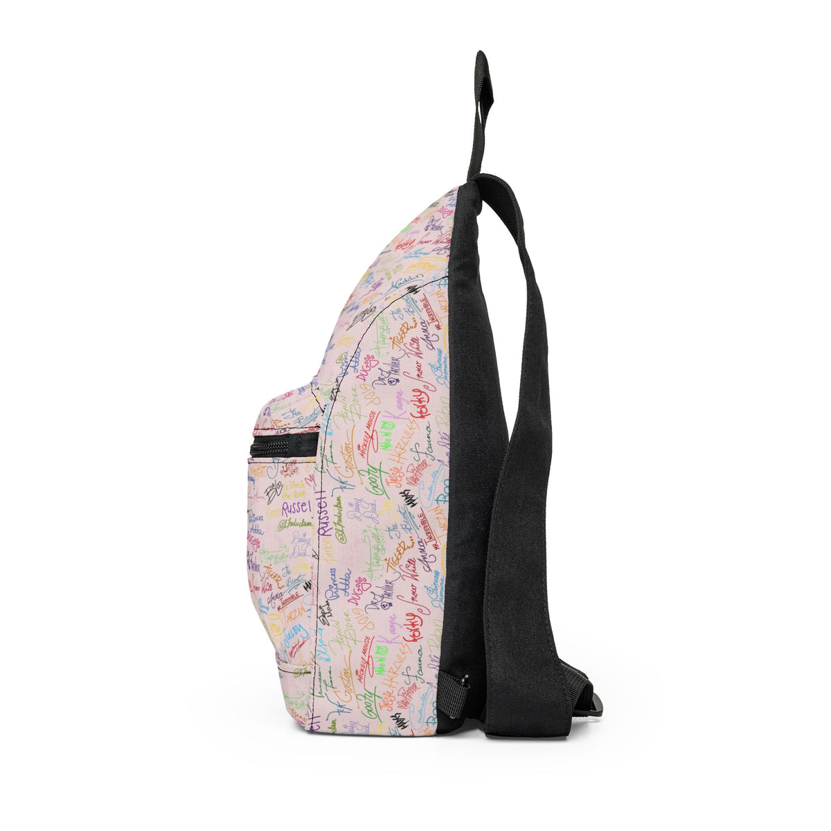 Character Autographs on Pink Crossbody Sling Bag