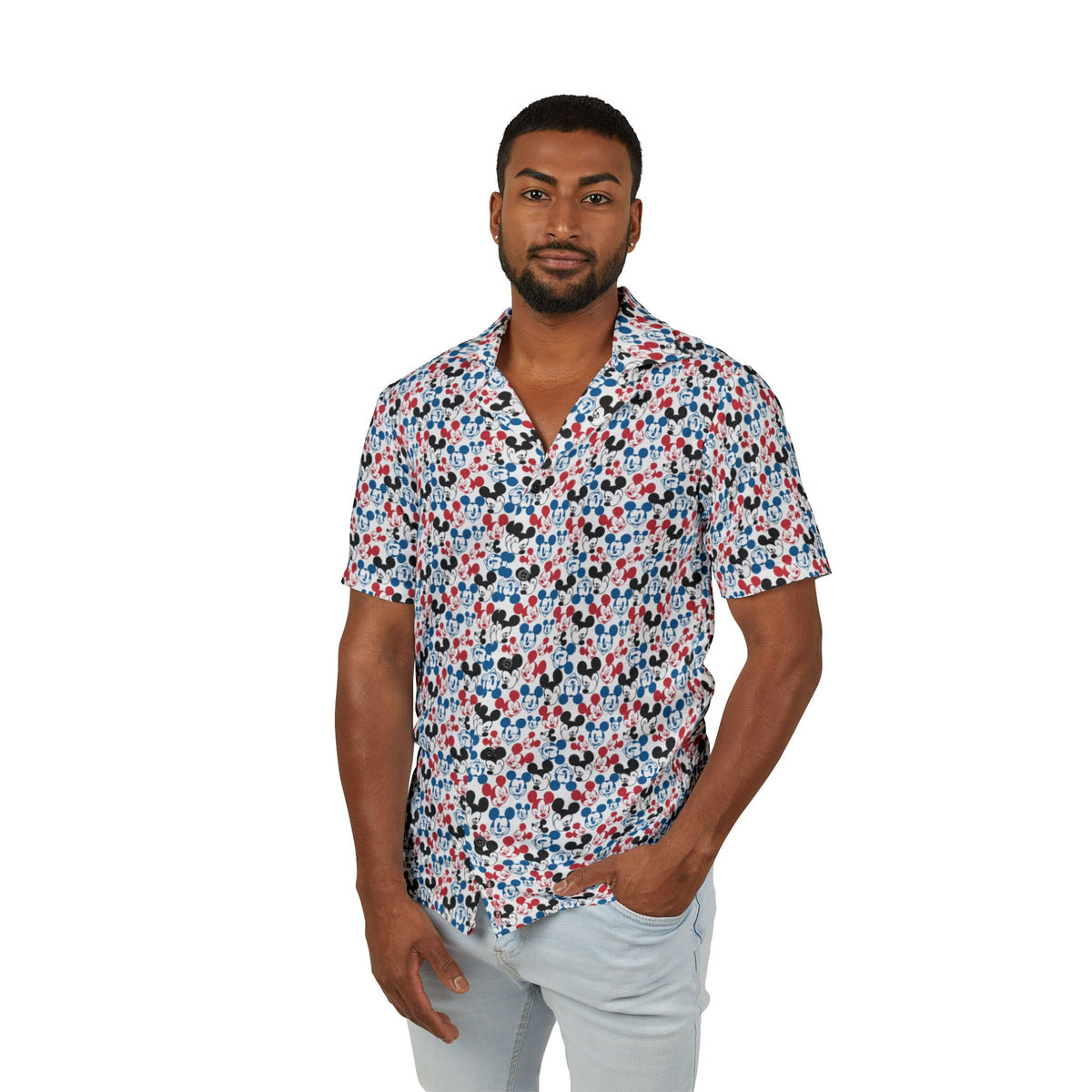 Emoji Mickey Hawaiian Shirt