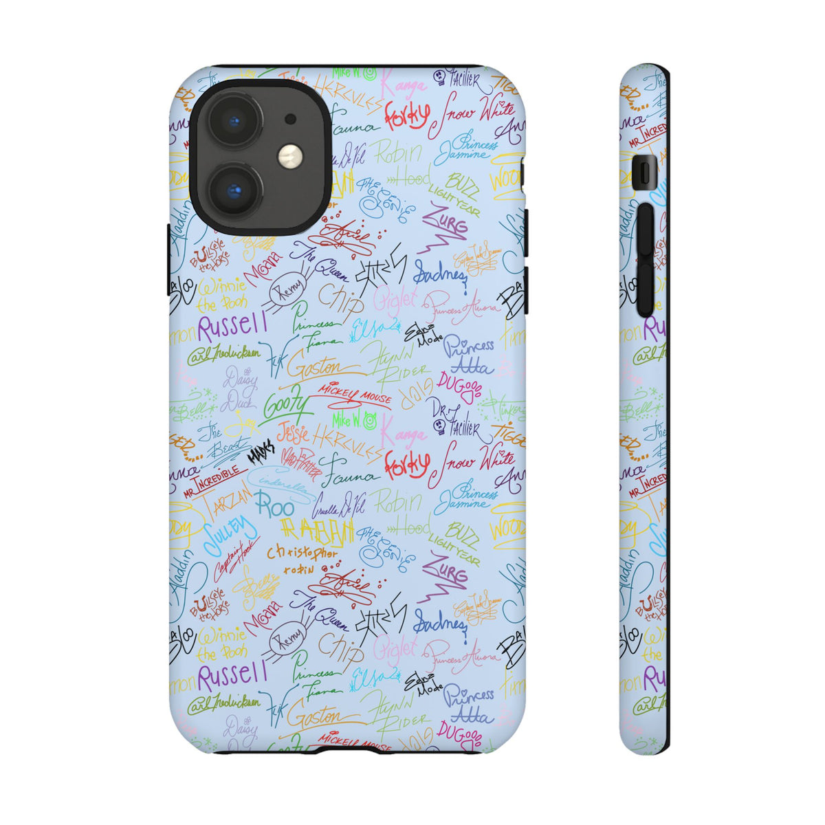 Character Autographs on Blue Resort Ready Cell Phone Tech Case