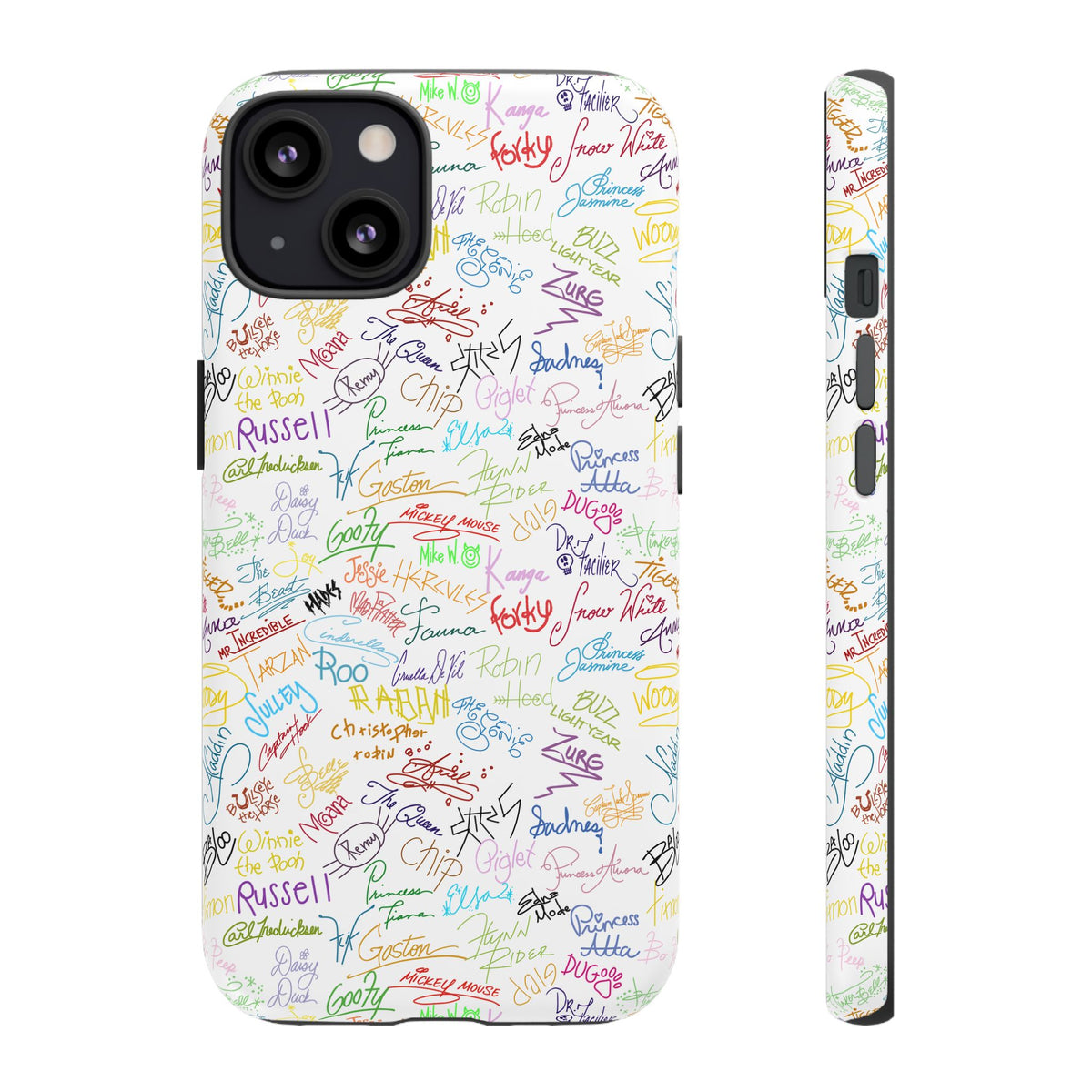 Character Autographs on White Resort Ready Cell Phone Tech Case