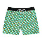 Teal Checkerboard Pluto Swim Trunks