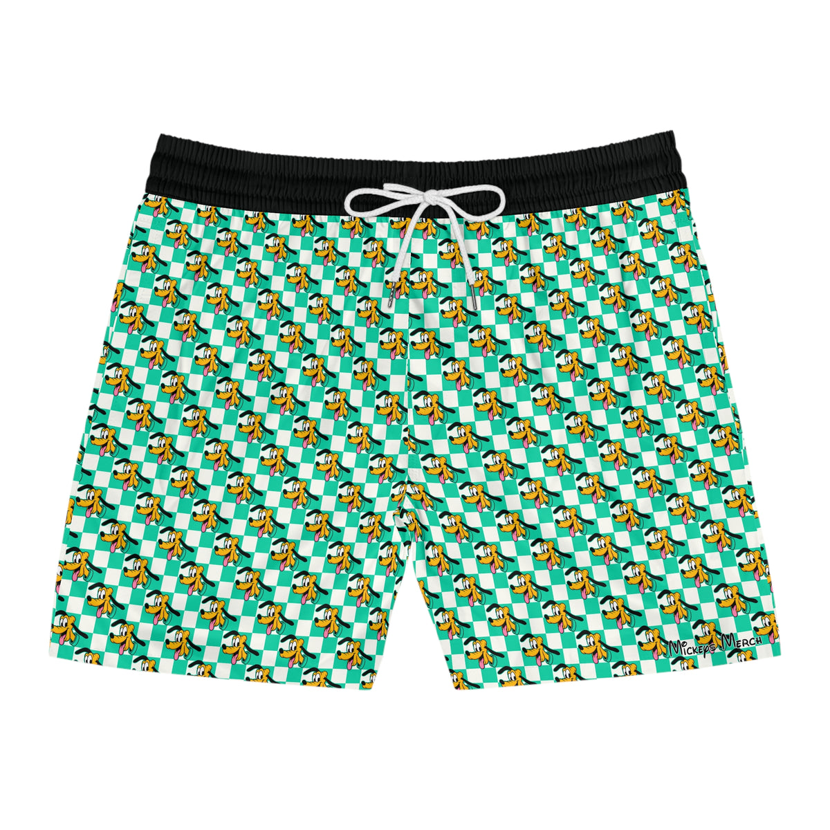 Teal Checkerboard Pluto Swim Trunks