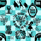 Haunted Mansion Icons Teal Wrapping Paper Roll
