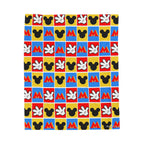 Checkerboard Mickey Hands Velveteen Plush Blanket