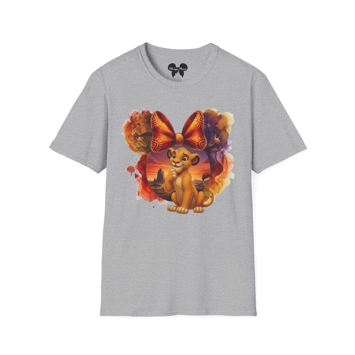 Lion King - Simba's Curious Sunset Tribal Vignette Unisex Graphic Tee