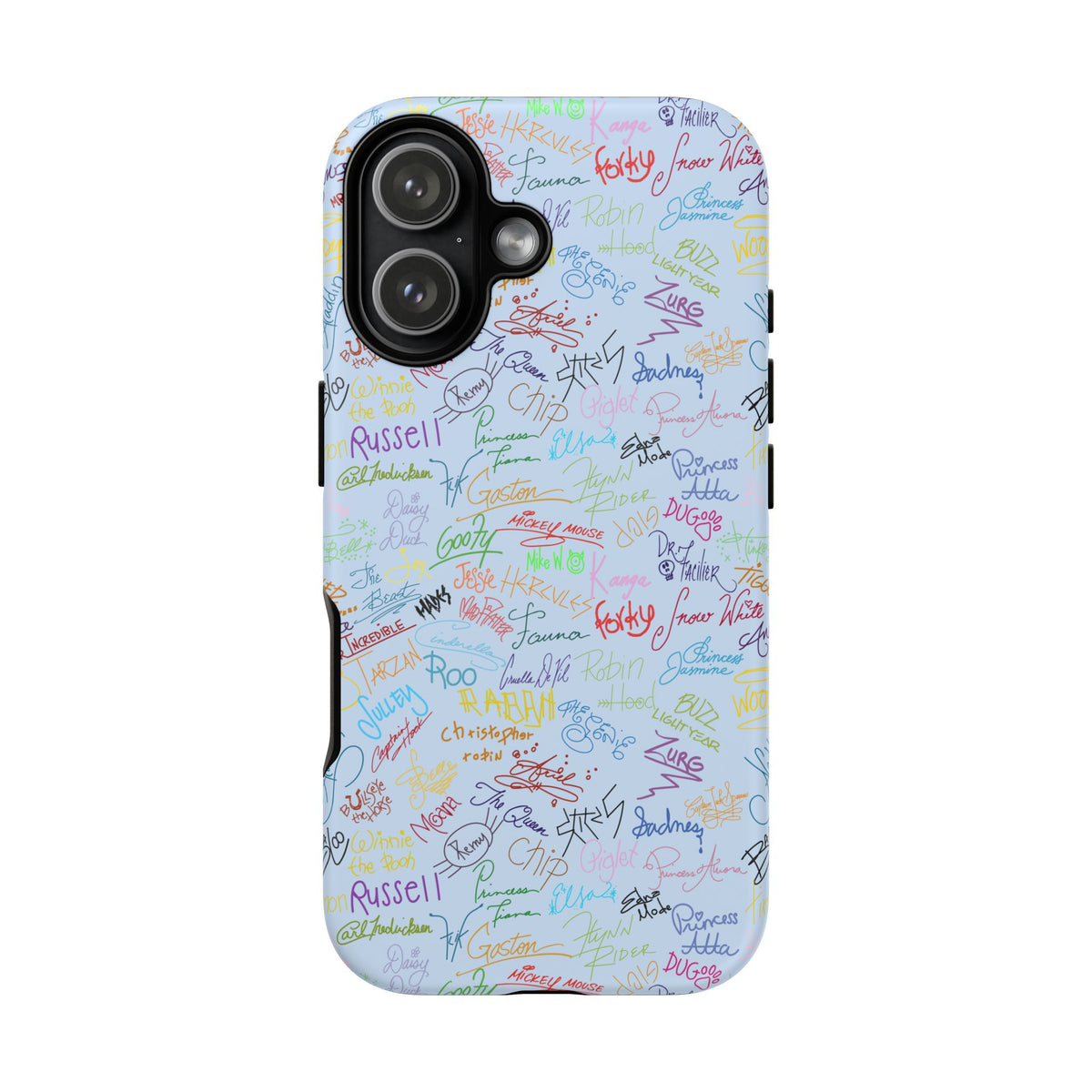 Character Autographs on Blue Resort Ready Cell Phone Tech Case