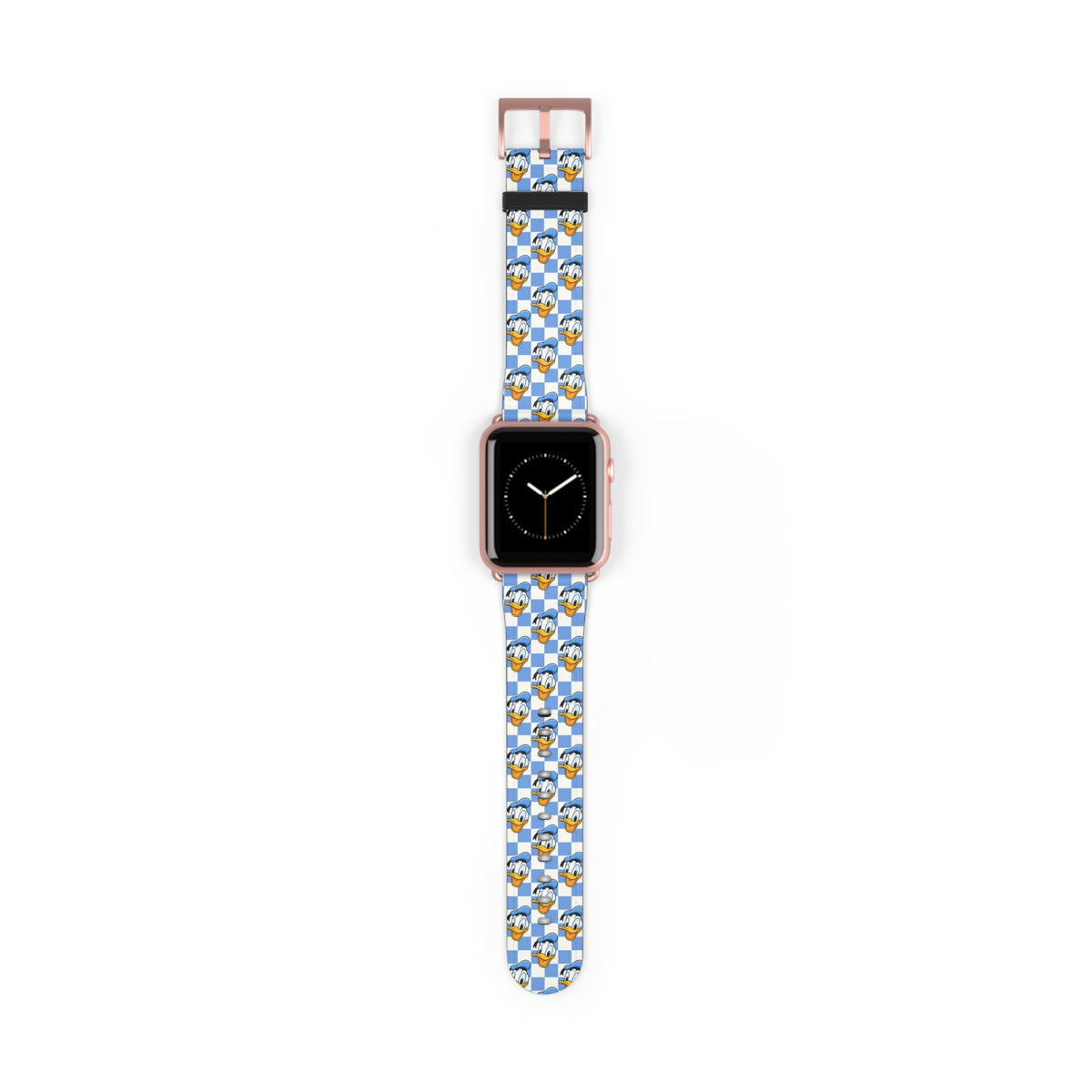 Blue Checkerboard Donald Disney Whimsical Watch Band - Apple