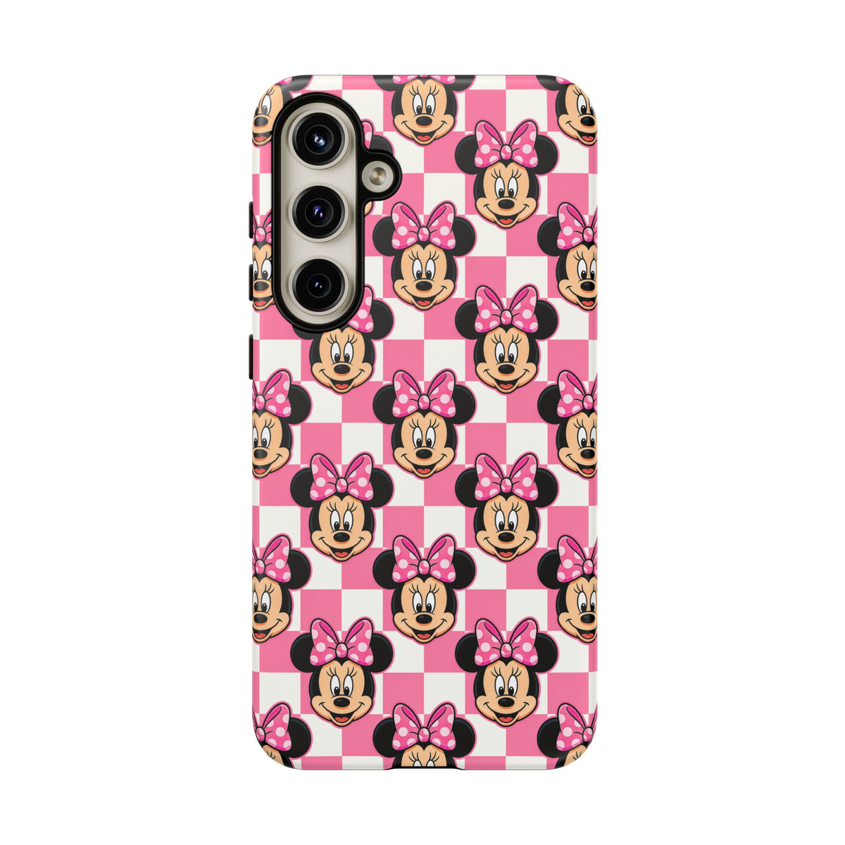 Pink Checkerboard Minnie Resort Ready Cell Phone Tech Case