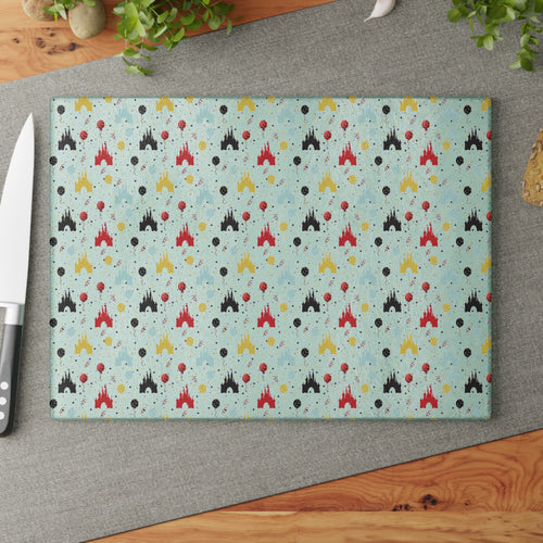 Castle Celebration Glass Cutting Board
