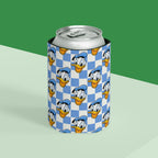 Blue Checkerboard Donald Can Cooler Drink Koozie