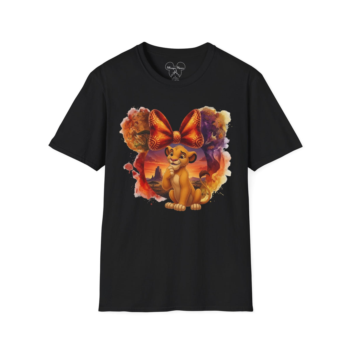 Lion King - Simba's Curious Sunset Tribal Vignette Unisex Graphic Tee