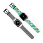 Teal Checkerboard Pluto Whimsical Watch Band - Apple
